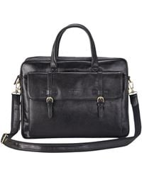 Infinity Leather - Genuine Laptop Satchel Messenger Crossbody Shoulder Bag - Lyst