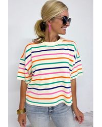 Everyday the Label - Striped Knit Short Sleeve Pullover - Lyst
