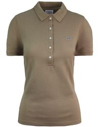 Lacoste - Slim Fit Short Sleeve Brown Polo Shirt Pf7845 Vdw Cotton - Lyst