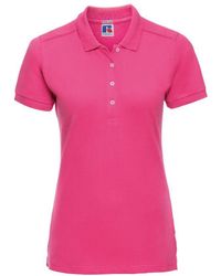 Russell - Ladies Stretch Short Sleeve Polo Shirt () Cotton - Lyst