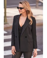 Sosandar - Petite Relaxed Fit Double Breasted Blazer - Lyst