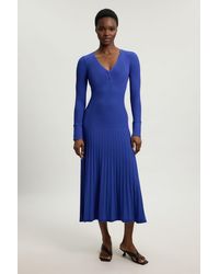 Karen Millen - Knit Pointelle Stitch Detail Midi Dress - Lyst