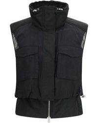 Pinko - Zwarte Nylon Mouwloze Jas - Lyst