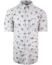 Ben Sherman - Bedrukt Wit Oxford Overhemd - Lyst