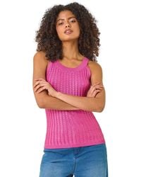 D.u.s.k - Metallic Knit Vest Top - Lyst