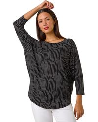 Roman - Swirl Spot Print Stretch Top - Lyst