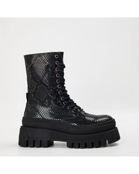 Steve Madden - Coast Snake Patterned Platform Boots - Lyst