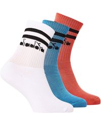 Diadora - Three Stripes Patterned Paura Crew Socks - Lyst