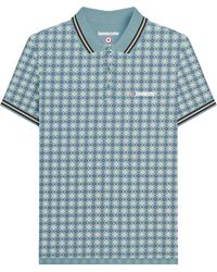Lambretta - Ss25 Geometric Big & Tall Polo Shirt (Smoke) Cotton - Lyst