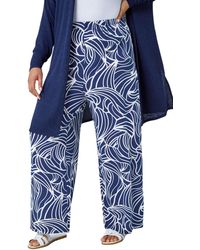 Roman Curve - Linear Elastic Waist Palazzo Trousers - Lyst