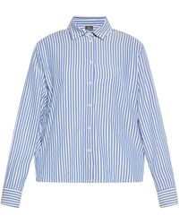 Dreimaster - Blouse Dames Blauw Wol Wit - Lyst