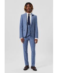 Twisted Tailor - Breamore Skinny Fit Check Wool Trousers - Lyst