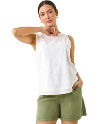 Roman - Broderie Vest Top - Lyst