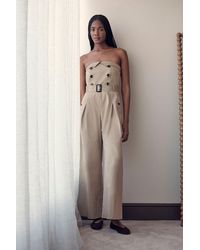 Karen Millen - Tailored Cotton Trench Bandeau Jumpsuit - Lyst