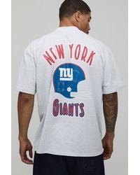 BoohooMAN - Oversized Extended Neck Nfl New York Giants License Printed T-Shirt - Lyst