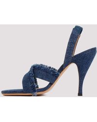 Off-White c/o Virgil Abloh - Curvy Heel Denim Sandal - Lyst