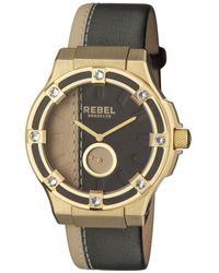Rebel - Flatbush/ Dial Leather Watch - Lyst