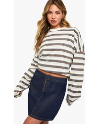 Boohoo - A-Line Denim Skirt - Lyst