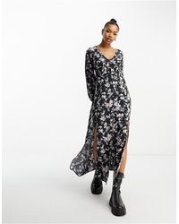 Miss Selfridge - Long Sleeve Button Through Maxi Dress - Lyst