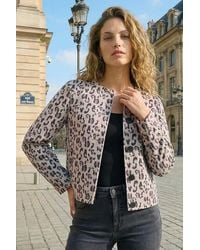 Roman - Animal Print Buttoned Jacket - Lyst