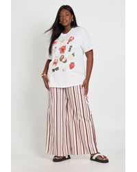 Boohoo - Plus Poplin Drawcord Wide Leg Trouser - Lyst