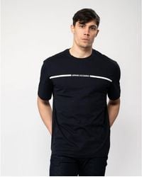 Armani Exchange - Stripe Logo T-Shirt - Lyst