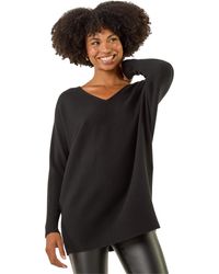 Roman - V-Neck Lace Back Knit Jumper - Lyst