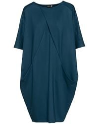 Conquista - Petrol Batwing Style Punto Di Roma Dress - Lyst
