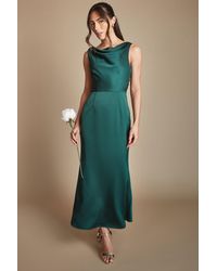 Oasis - Cowl Neck Open Back Midi Bridesmaid Dress - Lyst