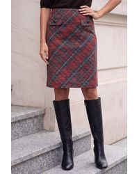 Roman - Button Check A-Line Skirt - Lyst