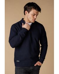 Firetrap - Cotton Rich Textured Half Zip Jumper - Lyst