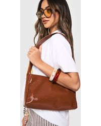 Boohoo - Textured Patent Shoulder Bag - Lyst