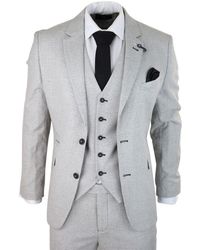 Infinity Leather - 3 Piece Light Check Tweed Retro Classic Suit - Lyst