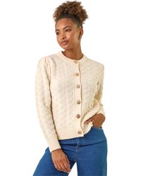 Roman - Textured Buttoned Knit Cardigan - Lyst