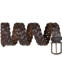 Woodland Leathers - Genuine Leather Braided Woven Belt 1.5" Width - Lyst