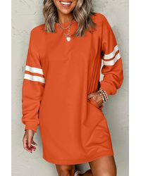 Azura Exchange - Gestreepte Mouw Casual Jurk - Lyst