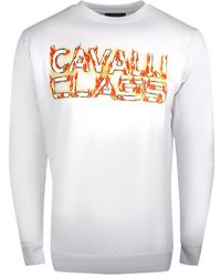 Roberto Cavalli - Fire Logo Design Sweatshirt Cotton - Lyst