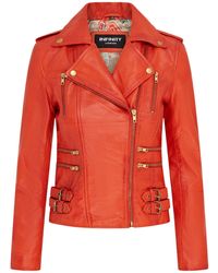 Infinity Leather - Brando Biker Jacket-Constantia Lamb Leather - Lyst