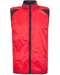 Diadora - Solid Patterned Funnel Neck Team Gilet - Lyst