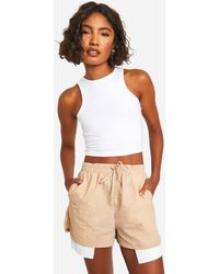 Boohoo - Tall Woven Pocket Detail Shorts - Lyst