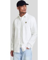 Lyle & Scott - Overhemd In Wit Met Lange Mouwen En Popeline - Lyst