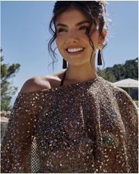 River Island - Sequin Knitted Cape - Lyst