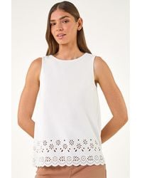 Roman - Cut Out Hem Stretch Vest Top - Lyst