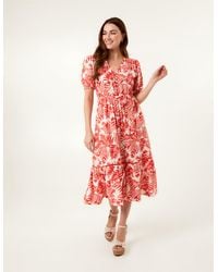 Blue Vanilla - Coconut Button Front Belted Midi Shirt Dress - Lyst