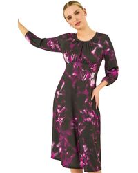 Roman - Petite Abstract Stretch Midi Dress - Lyst