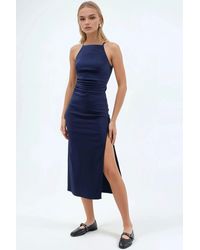 Hiccup - Halter Neck Midi Dress With Slit - Lyst