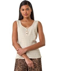 Roman - Buttoned Stretch Vest Top - Lyst