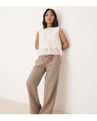 Jdy - Petite Wide Leg Cheesecloth Trousers - Lyst
