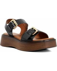 Dune - Luno Double Strap Flatform Sandals - Lyst