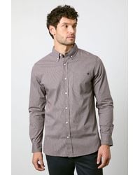 MAINE - Textured Stretch Long Sleeve Shirt Cotton - Lyst